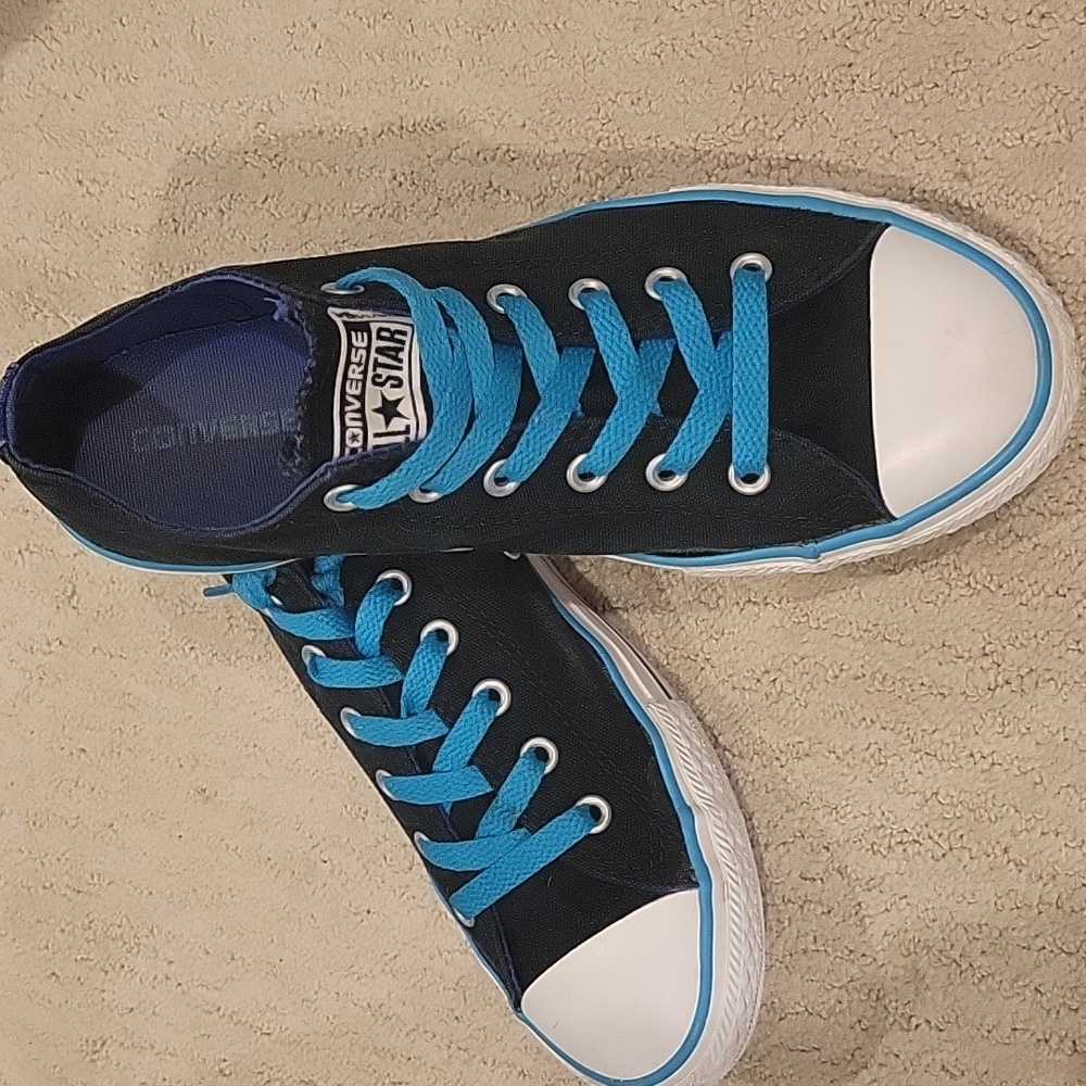 Converse, Navy Blue/Teal, Mens Sz. 5, Womens Sz. 7